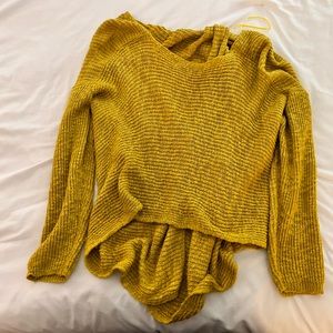 Mustard Yellow sweater with open back